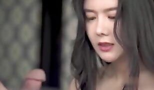 Chinese Cutie Swaggy Blowjob & Deepthroat Session with Hung White Stud