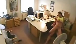 Desperate Secretary Sucks Boss’s Cock in the Supply Closet: Office Tryst Caught on Hidden Cam