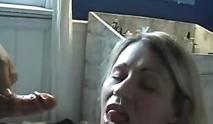 Experienced Blonde MILF Handjobs Her Stepson’s Cock into a Satisfying Orgasm