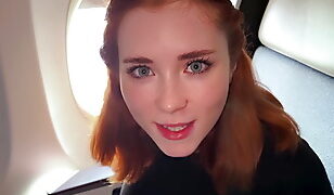 Airplane Fantasy Comes True – Naughty Passenger Seduces Stranger in Next Seat