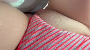 SEXY YACHT ESCAPADE: Captivating brunette stunner flaunts her luscious curves and bald peach on deck amidst sapphire waves and epic sunset