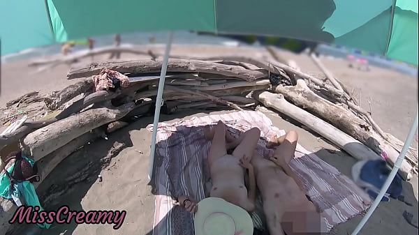 Top Rated: MissCreamy Hot Wife Masturbates Nudist Beach Voyeur
