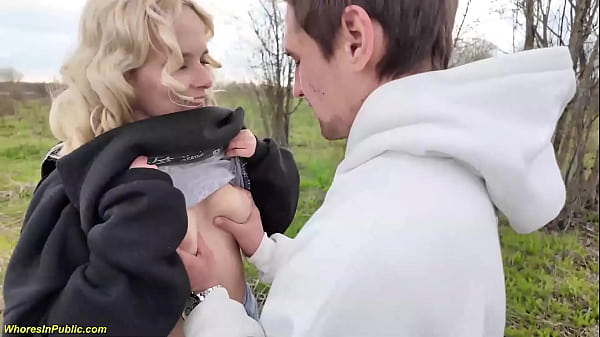 Alpha Ravages Skinny GF Hard in Public, Fills Mouth with Cum
