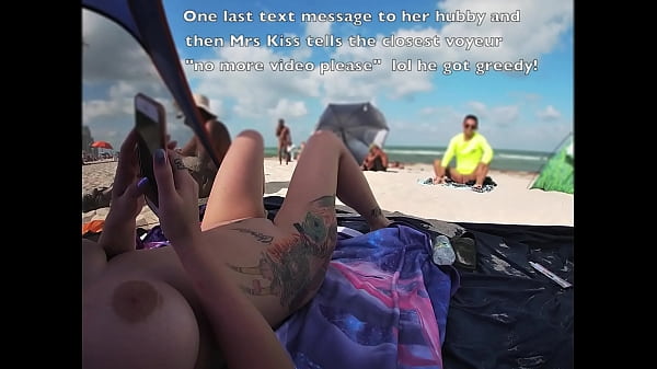 Mrs Kandii Kiss Commands Horny Nude Beach Voyeurs to Stroke!