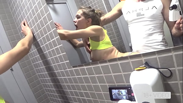 DOMINANT ALPHA POUNDS SWEATY BITCH IN PUBLIC TOILET GYM