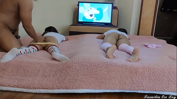 2 Innocent Stepdaughters Watching Peppa Pig: Pure Ecstasy Pt2