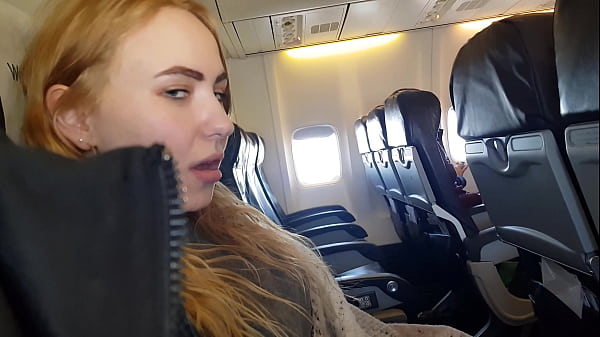Naughty Blue-Eyed Whore’s Wild Ride in Public Airplane!