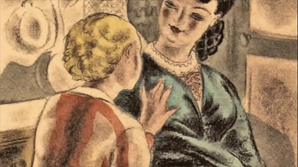Retro Erotic Art: Dominant Mistress Commands Total Surrender