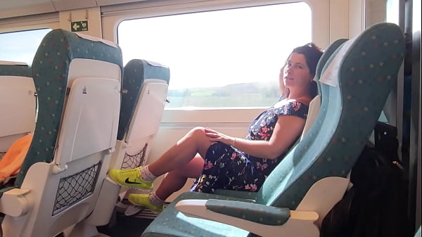 Young MILF Mistress Commands Voyeur to Surrender on Train