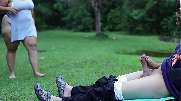 Horny Voyeur Woman Strokes My Cock in Risky Public Park