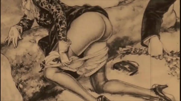 Retro Erotic Art: Dominant Mistress Commands Total Surrender