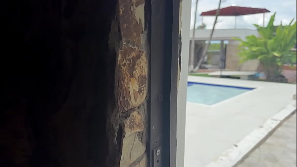 Stepbrother Voyeur Hard Watching Stepsis Pool Masturbation